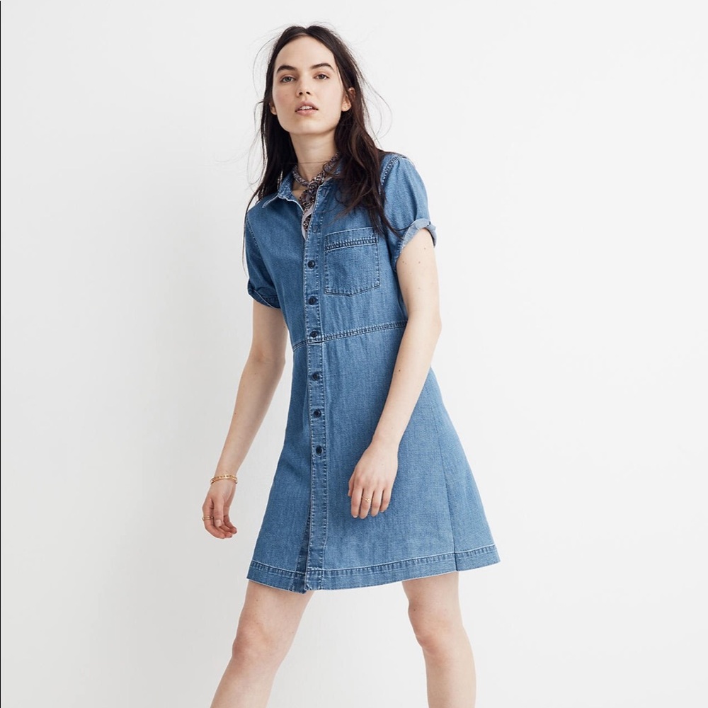 Madewell Denim Waisted Shirtdress in Penview Wash XXL NWT